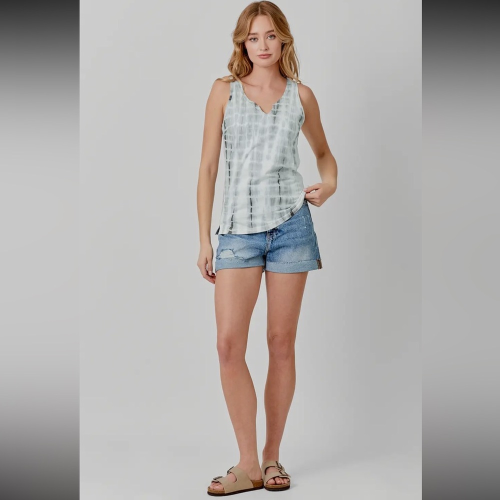 803. Mystree Tie Dye Gray Charcoal Tank Top New Item NWT - Picture 2 of 6